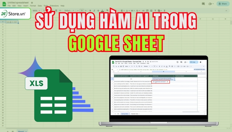 sử dụng hàm ai trong google sheet