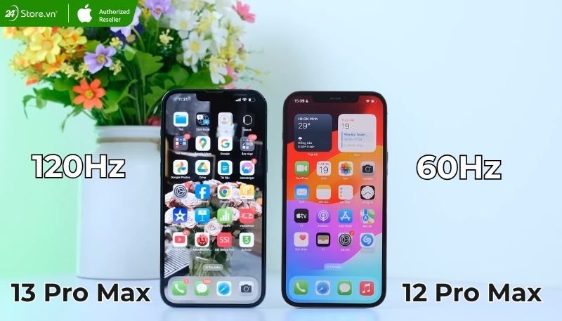So sánh tần số quét 13 Pro Max và 12 Pro Max
