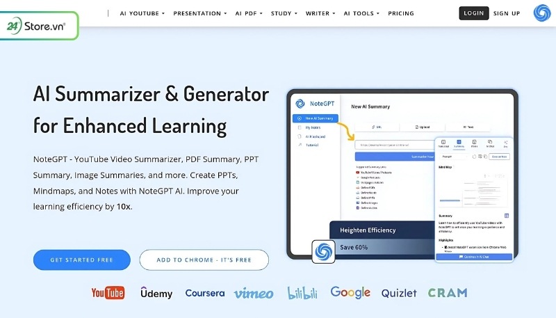 NoteGPT Công cụ AI hỗ trợ tạo mindmap