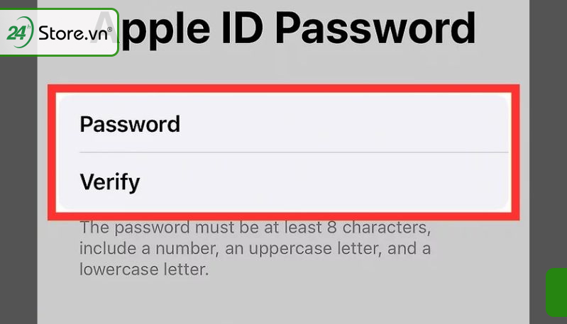 Nhập mật khẩu Apple ID mới và chạm Continue 
