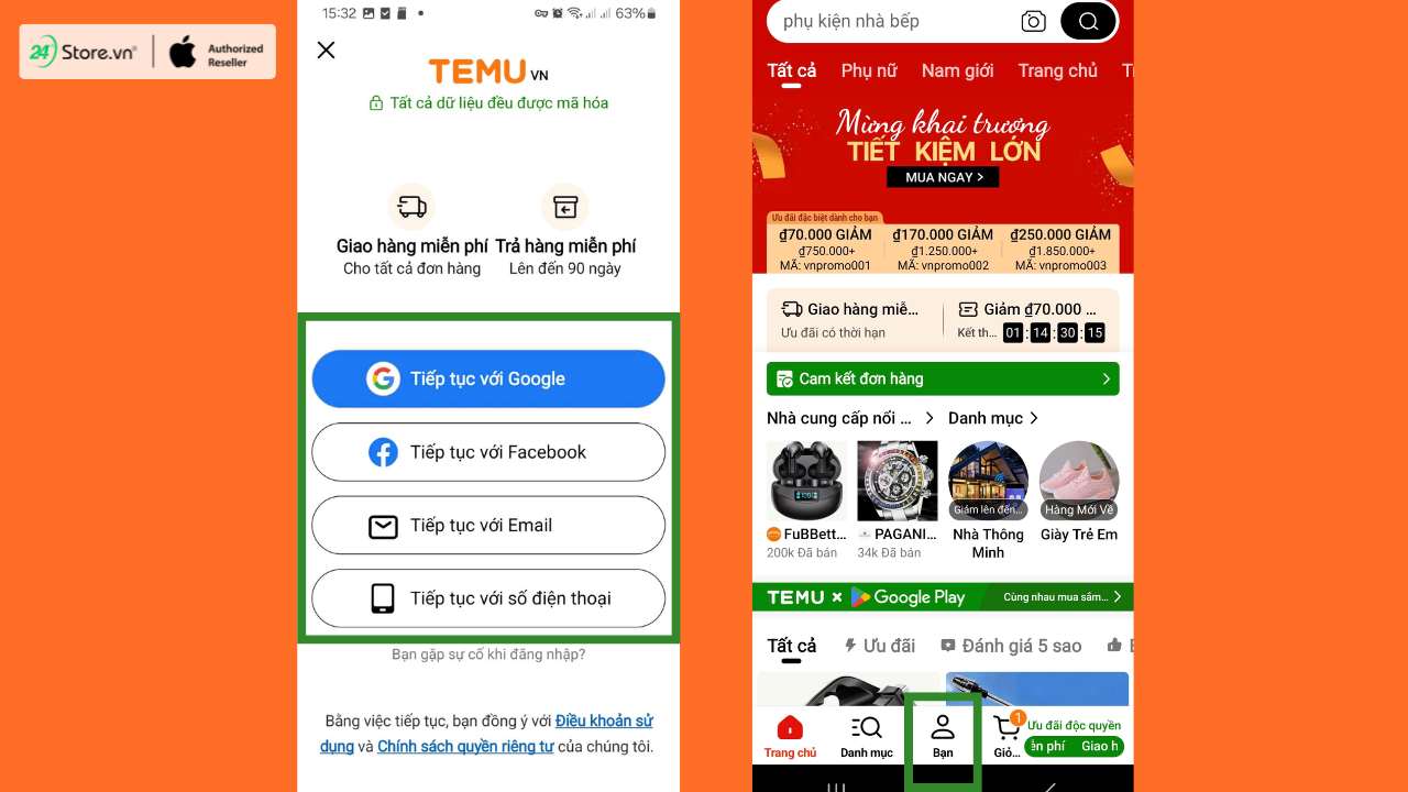 Cách đăng ký tài khoản Temu trên điện thoại