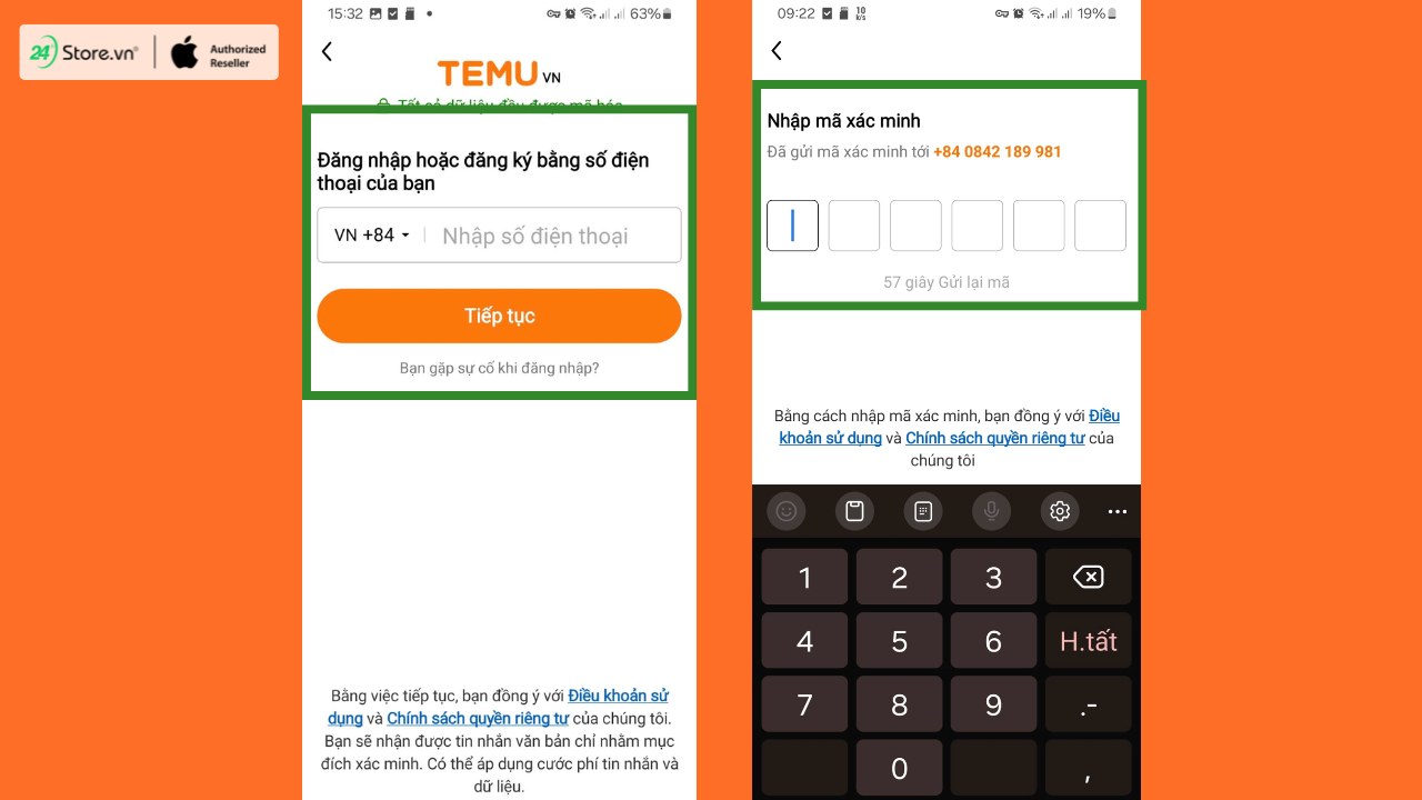 Cách đăng ký tài khoản Temu trên điện thoại