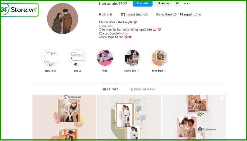 Ten IG danh cho cac cap doi doc dao