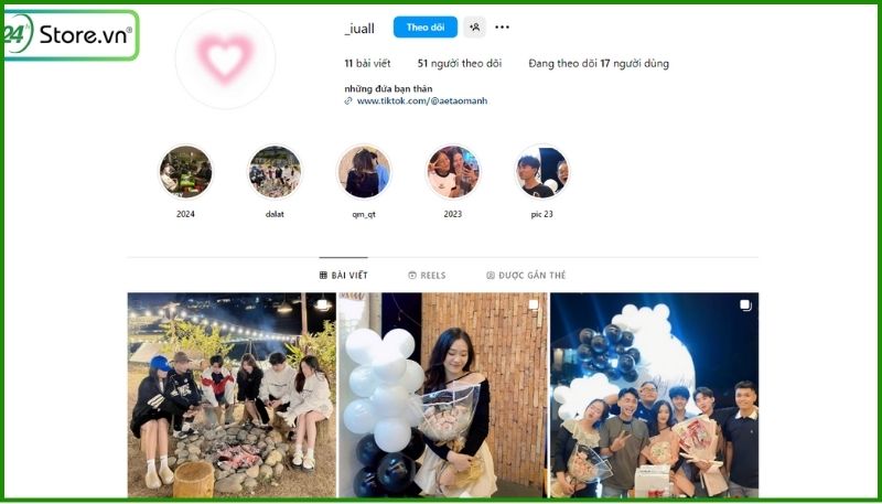 Ten Instagram cho hoi ban than