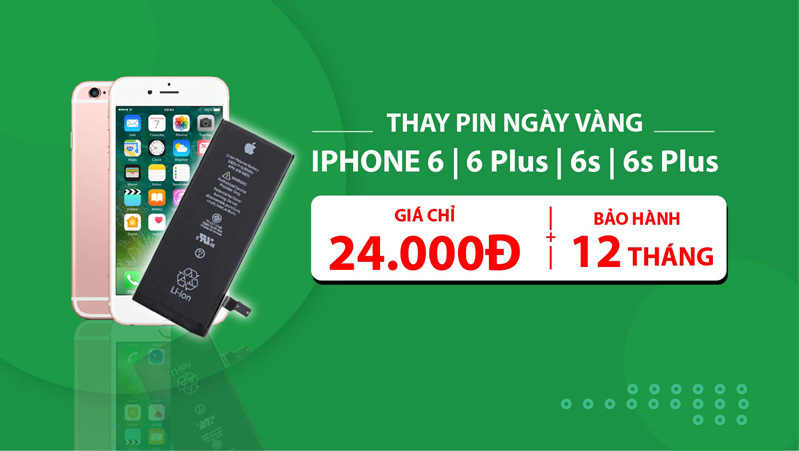 ưu đãi tháng 5 - thay pin 24.000đ
