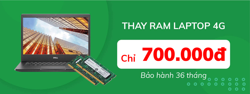 Ưu đãi tháng 5 - thay ram laptop