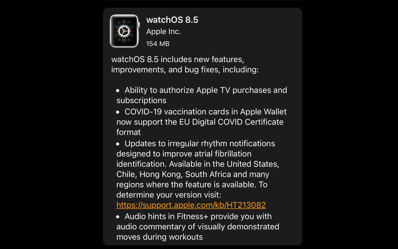 apple watch series 7 khong sac nhanh duoc sau khi cap nhat watchos 8.5