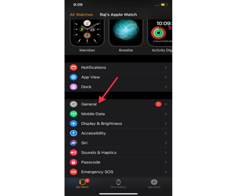 nhấn vào chung trên màn hình iphone
