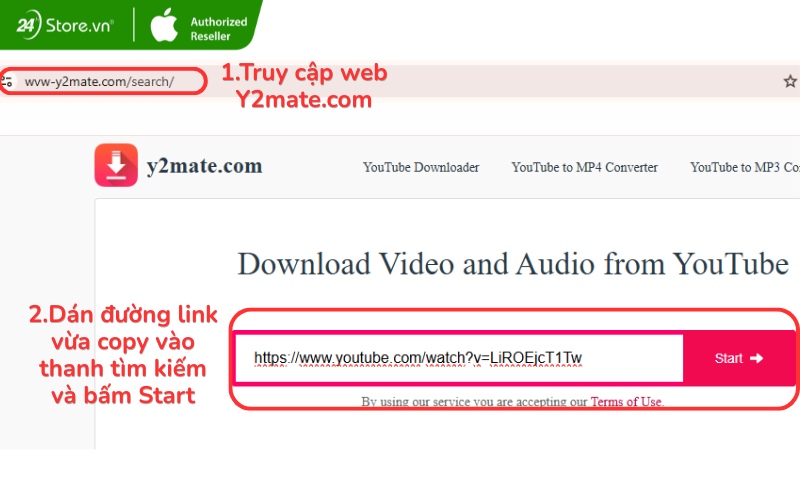 cách tải video youtube bằng y2mate.com